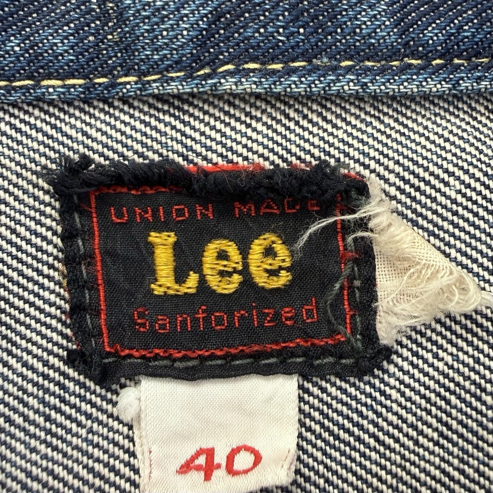 Vintage 40s Lee 101J Center Red Tag Denim Jacket Union Made Sanforized Riders 40 - Picture 2 of 13